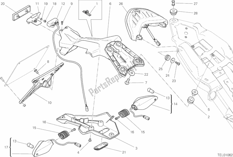 Todas as partes de Porta-pratos do Ducati Monster 659 Australia 2020
